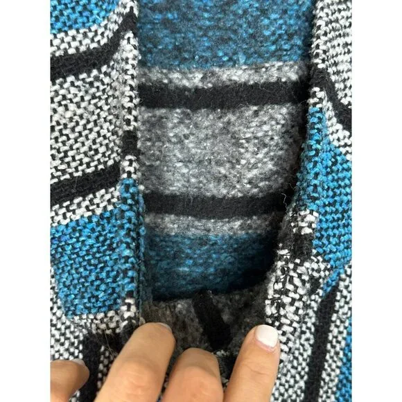 VTG Small Authentic Made in Mexico Saddle Blanket Hooded Pullover Sweater Poncho - Picture 9 of 9